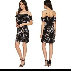 1.State Floral Print Cold-Shoulder Dress, size S